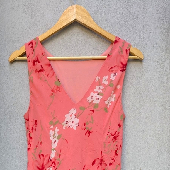 Vintage Fairweather Floral Midi Dress - Asymmetrical Ruffle Hem - Y2K Coquette M - Picture 6 of 10